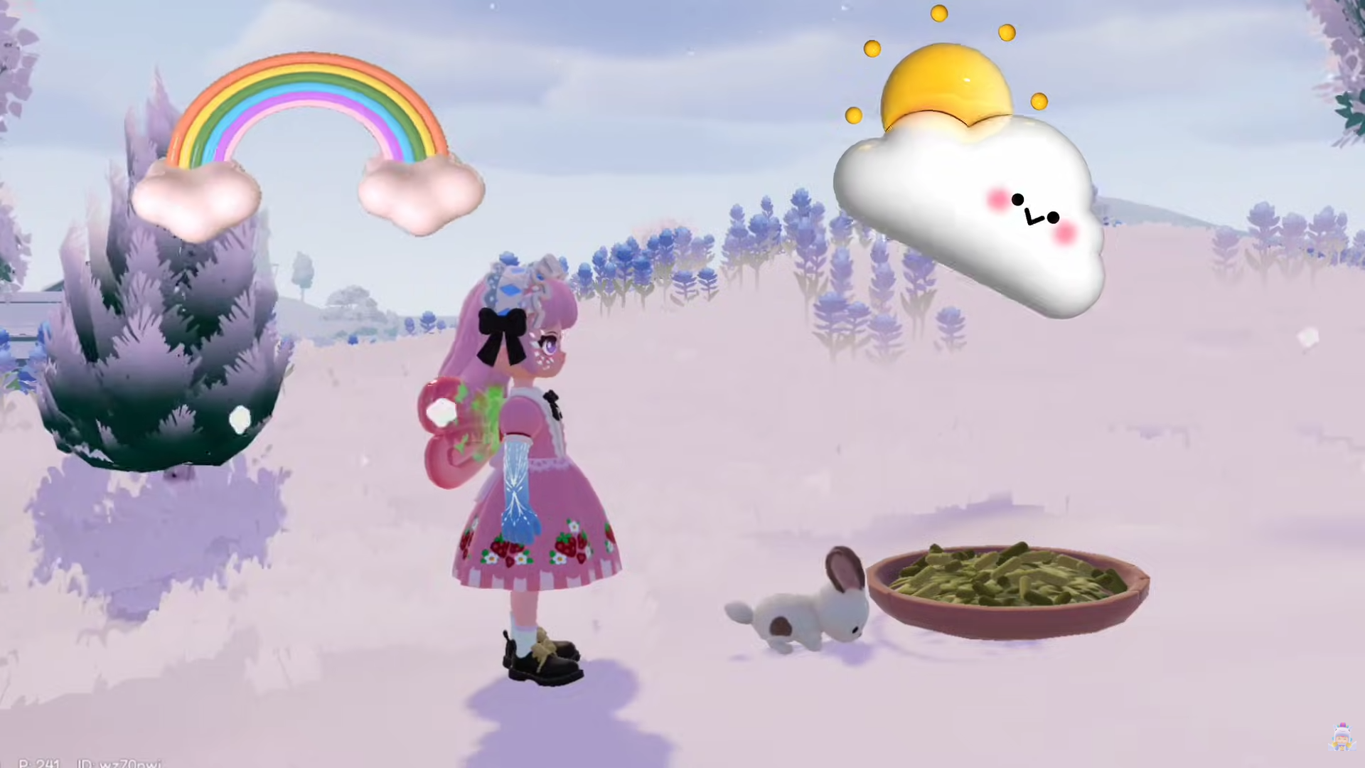 Bunny eating in its preferred weather