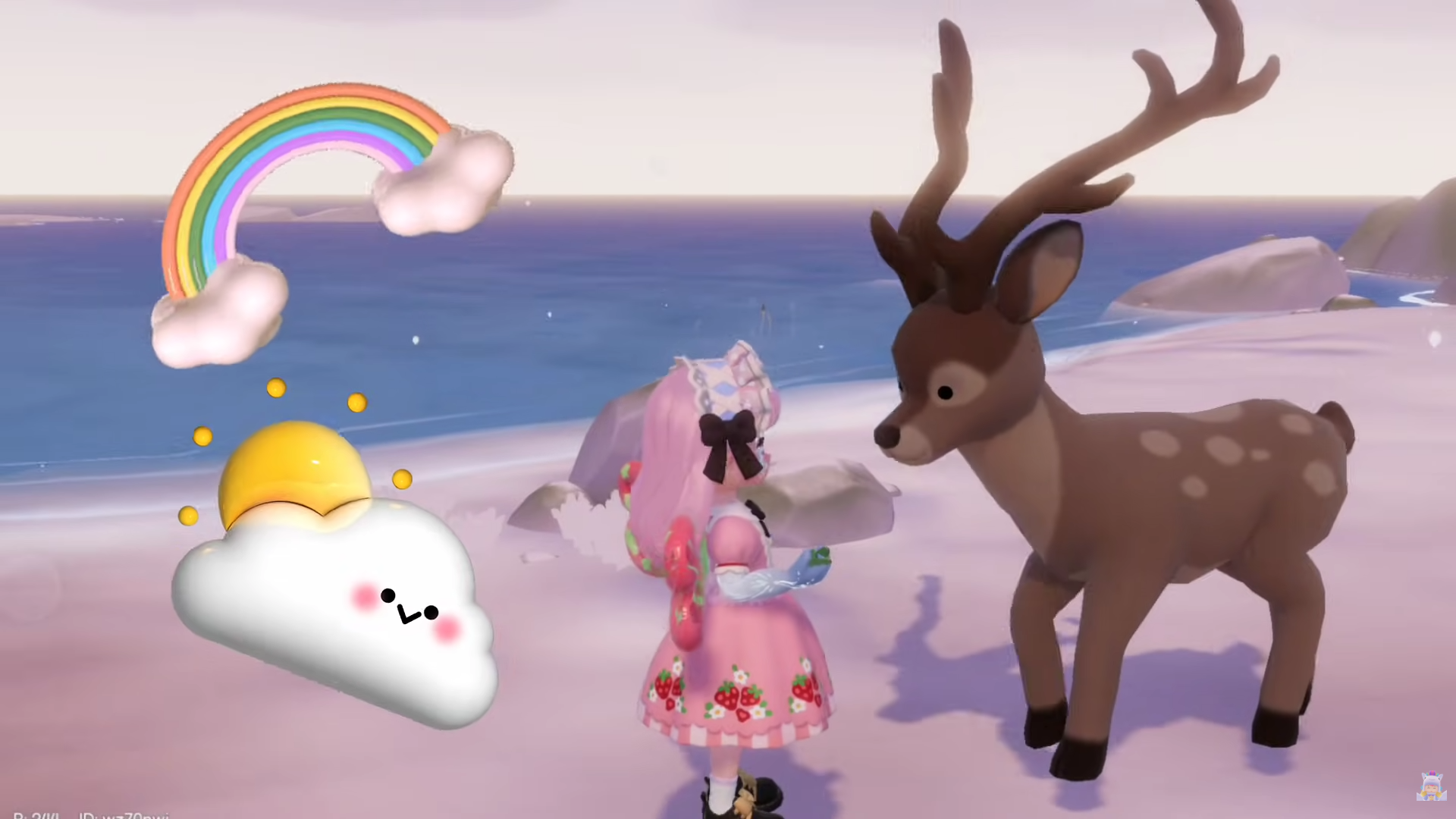 Deer eating in its preferred weather