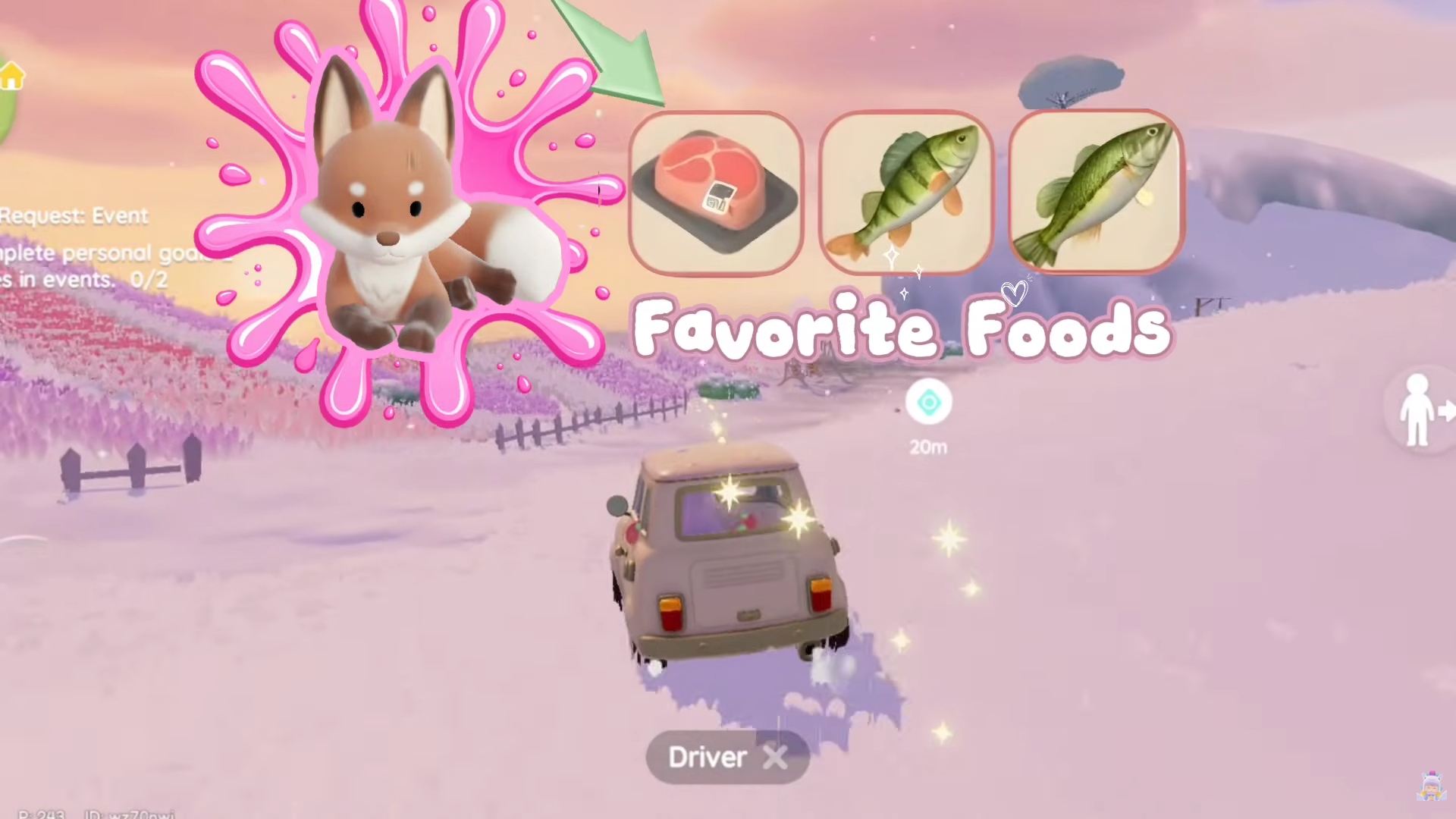 Fox favorite foods menu in Heartopia