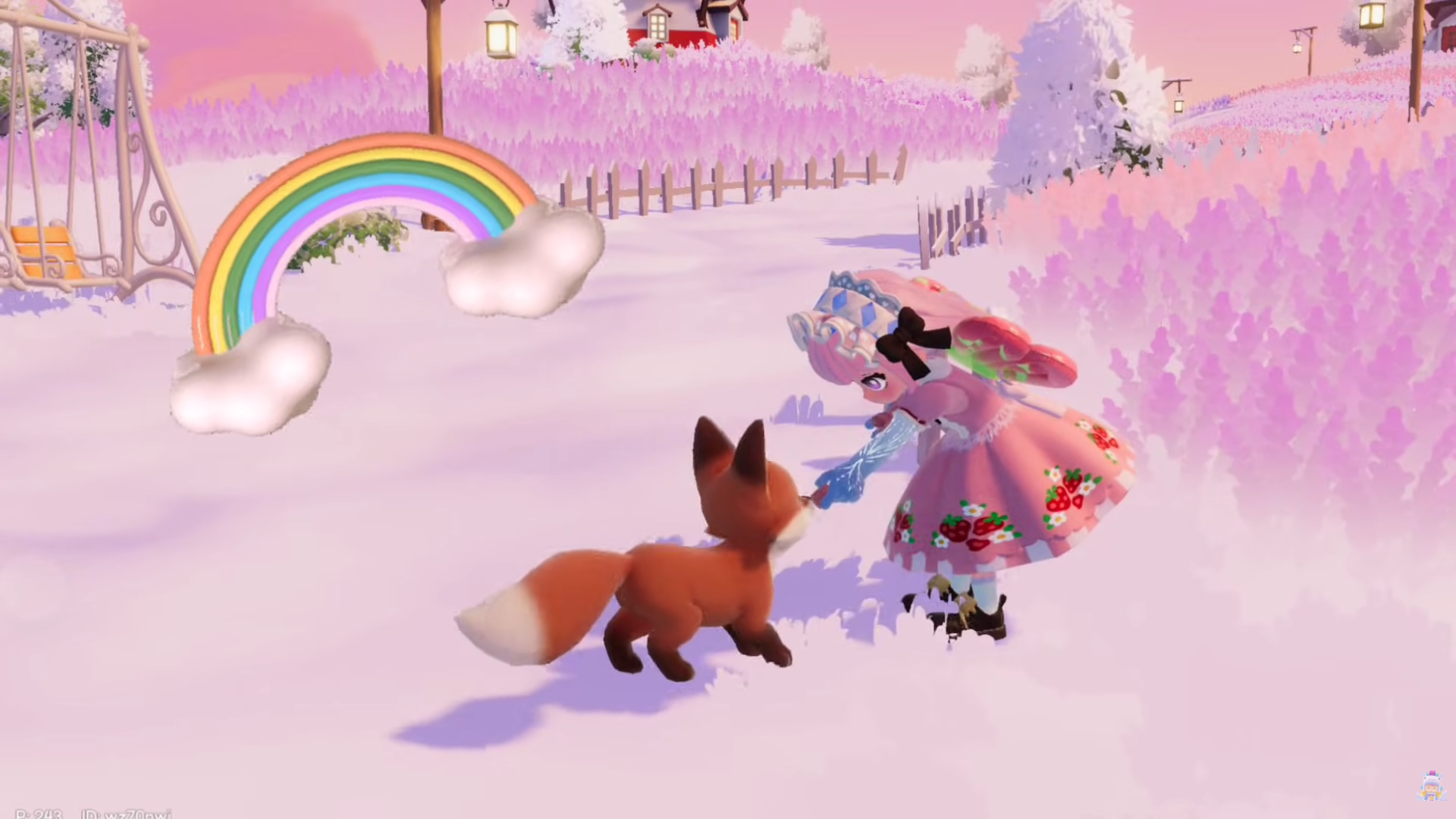 Fox eating in its preferred weather