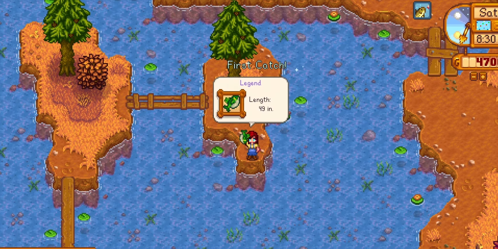 Bubbling water fishing spot in Stardew Valley indicating faster bites and higher quality fish